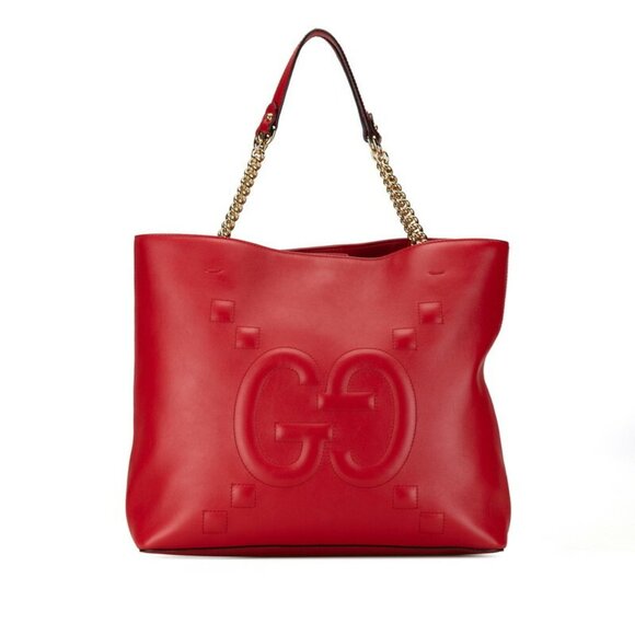 GUCCI Red Leather Shoulder Bag - Picture 3 of 10